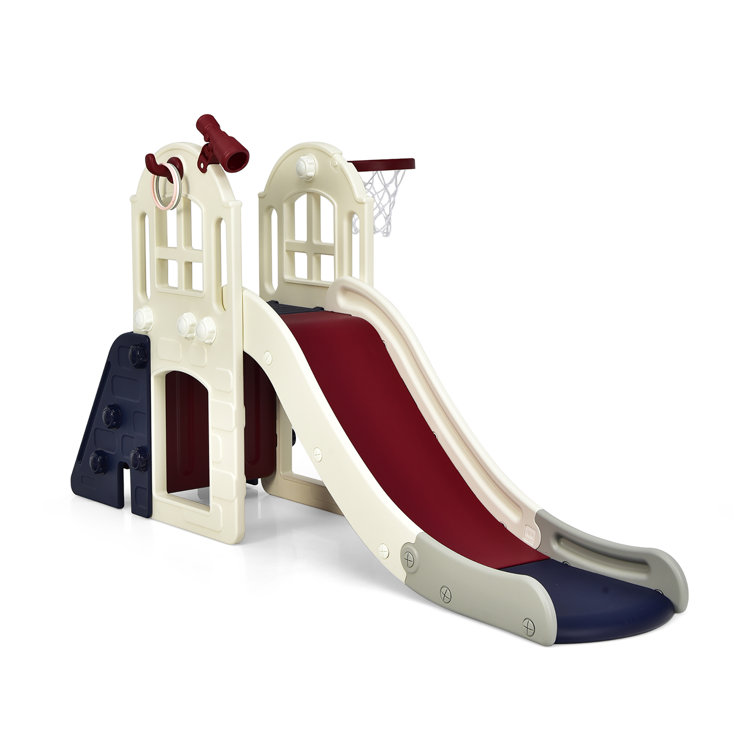 Outdoor plastic playset with on sale slide